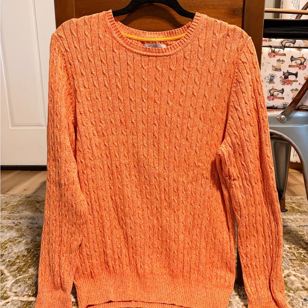 Kim Rogers Vibrant Orange Knit Sweater
